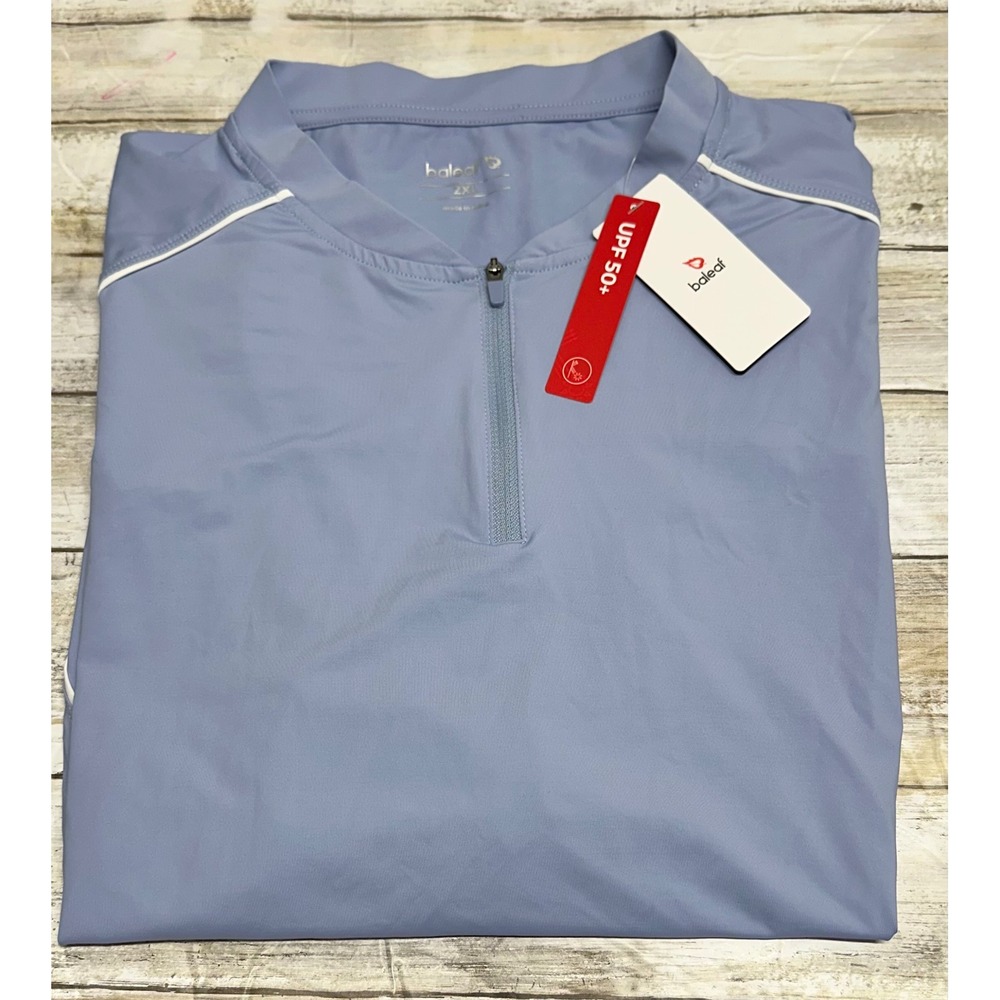 Baleaf Womens 2XL Light Blue UPF 50+ Quarter Zip Long Sleeve Active Top NWT
